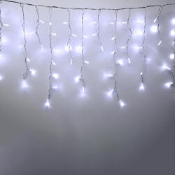 Somogyi Elektronic KSFW200WH Sorolható Jégcsap Fényfüggöny, 200 LED, Fehér Vezeték, Kültéri
