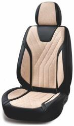  Univerzális autósüléshuzat-garnitúra, fekete ecobőr krémszínű szövettel, elöl-hátul