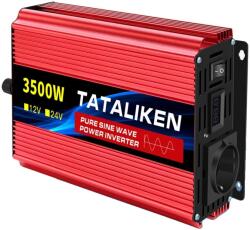  Inverter, tiszta szinuszhullám, LED kijelző, 3500W EU, Európa, 12V50Hz