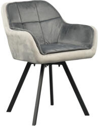 TEMPO KONDELA Forgó étkezőszék, szürke Velvet szövet, FLER - pepita