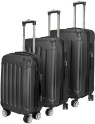  Kocsibőrönd készlet, tartós ABS anyag, tágas belső tér, fekete