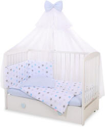 BabyLion Prémium 5 részes ágyneműhuzat szett - Kék csillagok