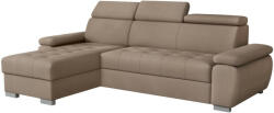 TEMPO KONDELA Sarok ülőgarnitúra, szürkésbézs Taupe, balos, SEMI ROH