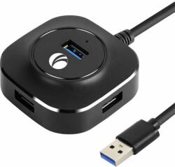LogiLink Vcom DH-307 4-portos USB3.0 hub fekete (DH-307)