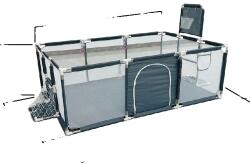  Babajáróka, tágas kialakítás, tartós anyag, sötétszürke L