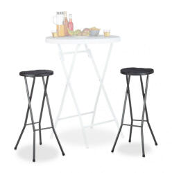 BASTIAN Összecsukható Bárszék - 2 db-os szett - Fekete