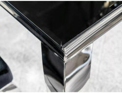  Prince Elegance Üveg Konzolasztal Króm Fekete