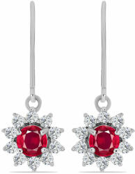  Ezüst Fülbevaló Madagaszkári Rubinnal és Fehér Topázzal, Y61195