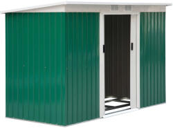  Kerti szerszámtároló ház vaslemezből, zöld 277x130x173cm