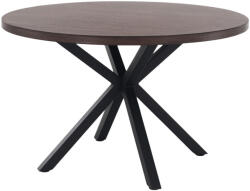 TEMPO KONDELA Étkezőasztal, sötét tölgy/fekete, átmérő 120 cm, MEDOR