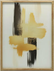  VÁSZON KÉP A FALHOZ KONTRASZT ARANY ÉS FEKETE SÖTÉTBARNA KERET 70x100