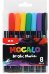 M&G Marker acrilic M&G MOCALO, vârf de 1 mm (set de 8 culori)