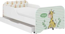  MIKI gyerekágy 160x80cm matraccal és ágyneműtartóval - zsiráf