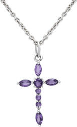  Kereszt Ezüst Medál Marokkói Ametiszttel, XMP127