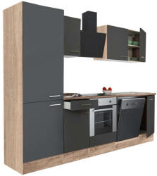 Leziter Yorki Konyhabútor - Sonoma Tölgy/Antracit - 280 cm (L280STAN-SUT-PSZ)