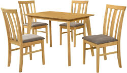 TEMPO KONDELA Étkezőgarnitúra 1+4, világos sonoma tölgy/sötétbarna, ROIS SET
