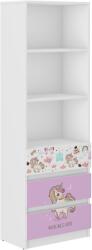  B3 könyvespolc fiókokkal - rózsaszín unikornis - pepita