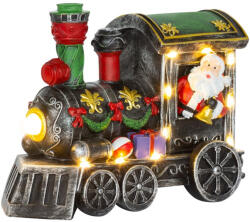 MagicHome MagicHome karácsonyi dekoráció, mozdony Mikulással, 11 LED