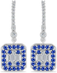  Ezüst Fülbevaló Ausztrál Kék Zafírral és Fehér Topázzal, Y59427