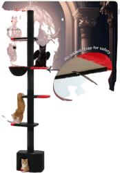  Kaktusz macskafa, állítható magasságú, 5 szintes kialakítás, stabil talp, AMT0187BK, mint a képen