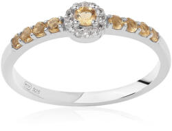  Ezüst Gyűrű " AA" Osztályú Brazíliai Citrinnel és Fehér Topázzal, ROS776/59