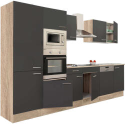 Leziter Yorki Konyhabútor - Sonoma Tölgy/Antracit - 340 cm (L340STAN-PSZ)