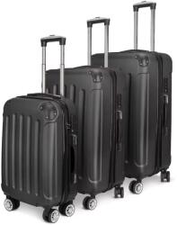  Bőrönd szett, bővíthető kivitel, tartós anyag, fekete