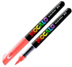 M&G Marker acrilic M&G MOCALO, vârf pensulă - Roșu neon 201