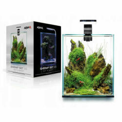 AQUAEL Shrimp Set Smart Day& Nnight 30 black | Nano akvárium (fekete) garnélarákoknak és kisebb halaknak - 29x29x35 cm