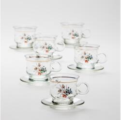 Výrobce po 1 ks Készlet 6x üvegpohár csészealjjal átlátszó csokor no. 3 (KK01562B)