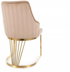  Alure Velvet Bézs Bársony Étkezőszék Arany Vázzal