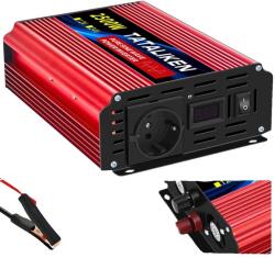 Teljesítmény inverter, Bemeneti feszültség DC 12V, Kimeneti feszültség AC 220V, Kimeneti frekvencia 50Hz, 12V 2500W 220V EU