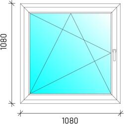 110x110 Bukó-nyíló műanyag ablak
