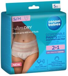 Canpol babies Canpol babies, chiloti postnatali respirabili cu absorbant, 2 in 1, marime S/M, 5 buc