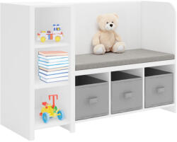 Tempo Polcállvány paddal, fehér/szürke, BENKO