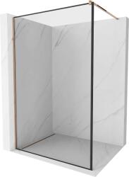 Mexen Kioto Walk-In Zuhanyfal - 120x200 cm - 8 mm Üveg - Fekete/Rózsaszín Arany (5907709131675)