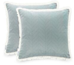 AmeliaHome Díszpárnahuzat CLEAR üvegzöld nyomott motívum boho bársony 45x45 ameliahome