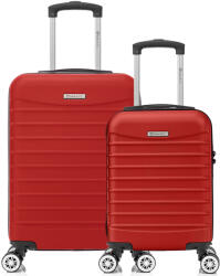 Quasar & Co Kabinbőrönd szett repülőre, kézipoggyász 55x36x20 cm és 40x30x20 cm, LINE modell Quasar & Co. , ABS 2.8 mm, lopásgátló cipzár, számzár, teleszkópos fogantyú, 4 dupla csendes kerék 360°, 10 kg-ig, repü