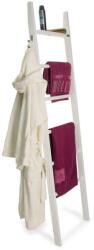  Arredamenti Italia függőleges törülközőtartó, Axel, 164x45 cm, létra típusú, 5 lépcsős, 1 polc, oldalakasztó, bükkfa szerkezet, ideális törölközőknek és fürdőszobai kiegészítőknek, praktikus