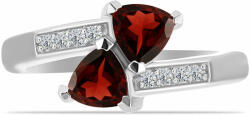 Ezüst Gyűrű Barton Gránáttal és Fehér Topázzal - pepita - 76 299 Ft