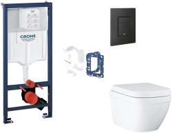 GROHE Rapid SL - Készlet fali beépítéshez, WC-ülőke, SoftClose ülőke, Egyenletes gombok és bedobható tabletta készlet, Triple Vortex, phantom fekete SANI11BB5135 (SANI11BB5135)
