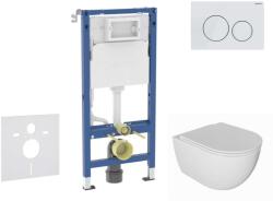 Geberit Duofix - Előfali szerelő készlet, Oudee WC és softclose ülőke, Delta20 vezérlőgomb, alpesi fehér SANI11CA3138B (SANI11CA3138B)