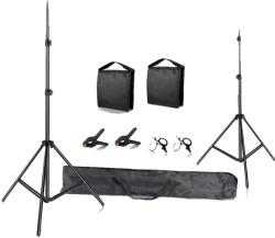  Fotóállvány, állítható támasztórendszer, könnyű és hordozható, 2000x2000 mm, új rugalmas homokzsák