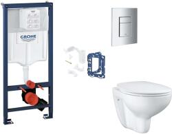 GROHE Rapid SL - Készlet fali beépítéshez, WC ülőke, SoftClose ülőke, Skate Cosmopolitan gombok és bedobható tabletta készlet, króm SANI11BB2133 (SANI11BB2133)