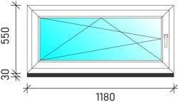  120×60 Bukó-nyíló műanyag ablak