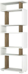 Bonami Könyvespolc Bonami 745DCD3606, 165x60 cm, 6 szint, melamin bevonat, fehér/barna (745DCD3606)