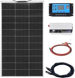 Fotovoltaikus napelemkészlet, 100W-400W teljesítmény, 12 V/24 V vezérlő, rugalmas kialakítás, 12 V - 220 V 100W