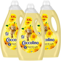 Coccolino Happy Yellow öblítőkoncentrátum (3x3000 ml) + AJÁNDÉK szárítókendő