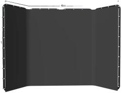  Háttér állvány, állítható magasságú, tartós szövet, 240x400 cm fekete