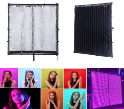 Falcon Eyes RX-7120 II feltekerhető, hordozható RGB LED videólámpa, világítás 600W 2700-9999K méhsejtráccsal